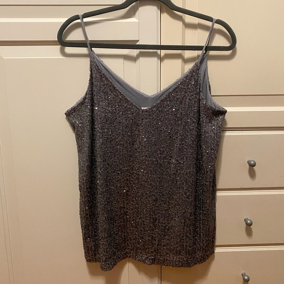 Calvin Klein silver sequin top size S - Picture 1 of 4
